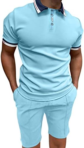 2023 Yeni Erkek Rahat Düz Düğme Üst Gömlek Turn Down Yaka Bluz Kısa Kollu Üst eşofman takımlar ile Erkekler için
