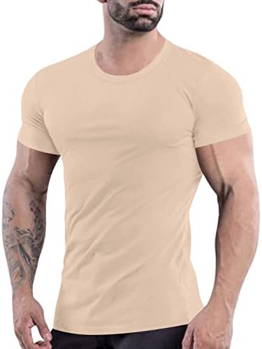 Erkek Kas T Shirt Moda Kısa Kollu Tee Gömlek Üst Atletik Egzersiz Spor Gömlek