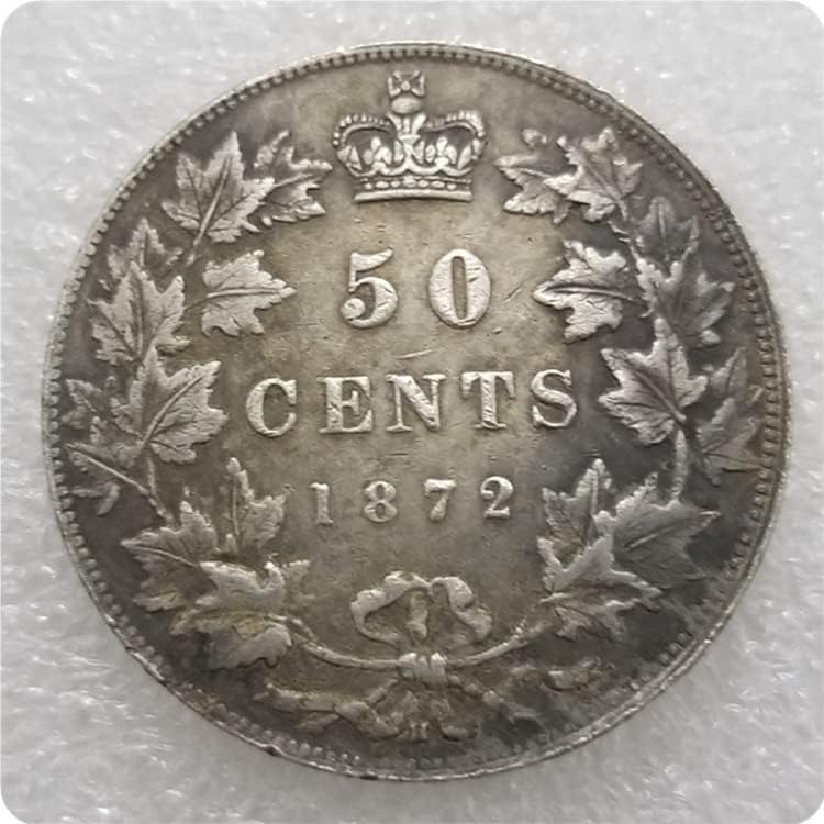 Kanada 1870,1872,1888,1890,1894 Kanada 50 Sent Gümüş Dolar