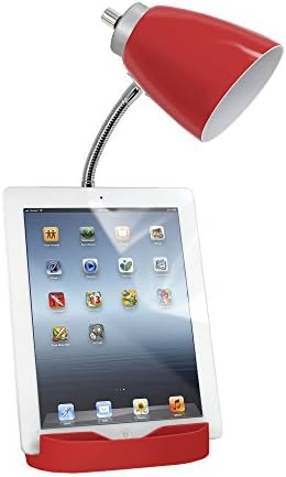 Limelights LD1056-BLK Gooseneck Organizatör masa Lambası ile iPad Tablet Standı Kitap Tutucu ve USB Bağlantı Noktası,
