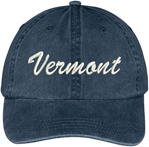 Trendy Giyim Mağazası Vermont Eyaleti İşlemeli Düşük Profilli Ayarlanabilir Pamuklu Başlık