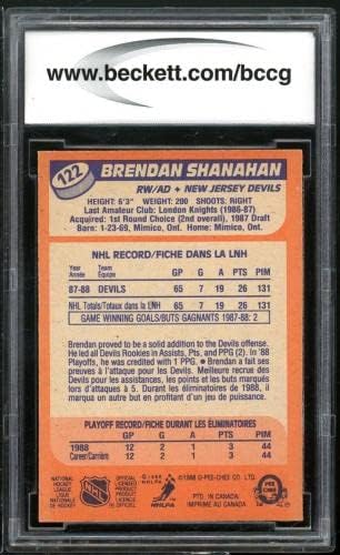 1988-89 O-Pee-Chee 122 Brendan Shanahan Çaylak Kartı BGS BCCG 9 Yakın Nane + - Hokey Slabbed Çaylak Kartları