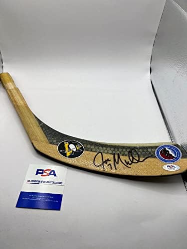 JOE MULLEN Pittsburgh Penguins HOF İmzalı hokey sopası Bıçak PSA COA İmzalı NHL Çubukları