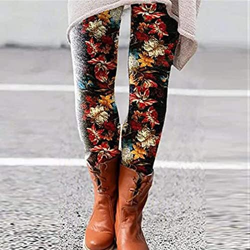 Kadınlar için tayt Yüksek Bel kış pantolonları Karın Kontrol Fırçalanmış Streç Graffiti Baskı Tayt Sıcak Ayak Bileği