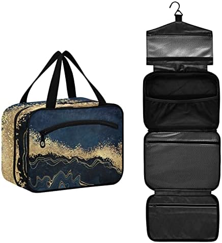 Mermer makyaj çantası Kadınlar için Seyahat makyaj çantası düzenleyici Asılı Kanca ile Kozmetik Çantaları Asılı makyaj