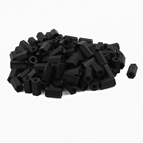 Aexit 100 Adet Paspayı ve Zıtlaşmalarından M3 x 10mm Siyah Naylon Hex Altıgen Dişli Paspayı Spacer Destek