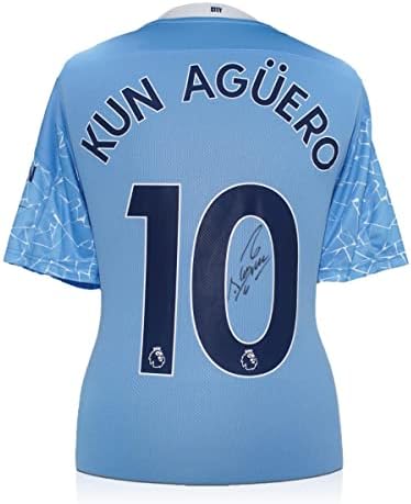 Sergio Aguero 2020-21 Manchester City Futbol Forması İmzaladı-İmzalı Futbol Formaları