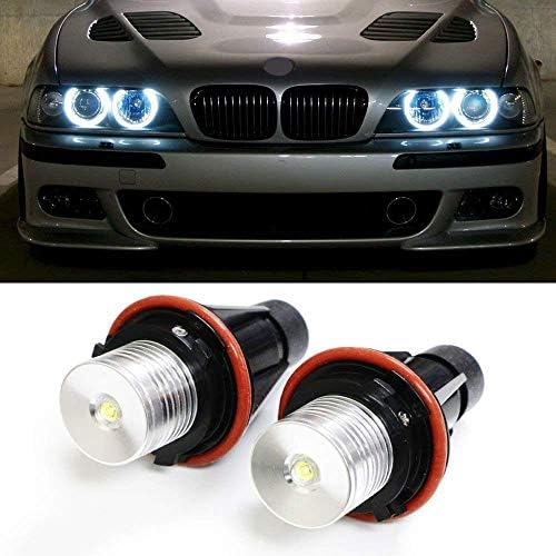 ıJDMTOY (2 Beyaz LED Melek Gözü Halka İşaretleyici Ampuller ile Uyumlu BMW 5 6 7 Serisi X3 X5 (E39 E53 E60 E63 E64