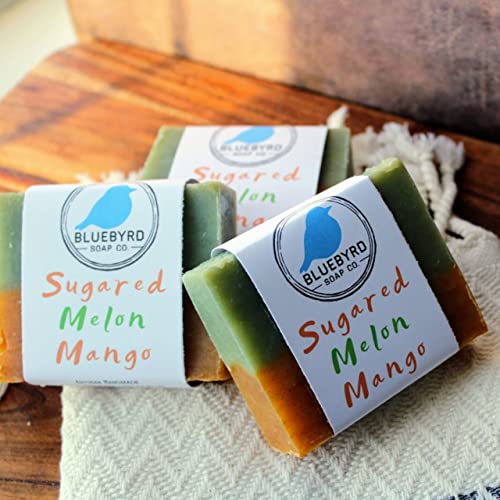 Bluebyrd Sabun A. Ş. Kavun Mango Şeker Sabun Çubuğu, Çocuklar ve Gençler için Tatlı Kokulu Vegan Sabun Çubukları,