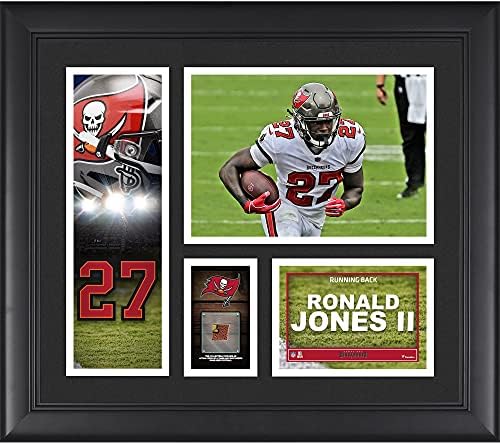 Ronald Jones Tampa Bay Korsanları, 15 x 17 Oyuncu Kolajını Bir Parça Oyun Kullanılmış Futbolla Çerçeveledi-NFL Oyunu