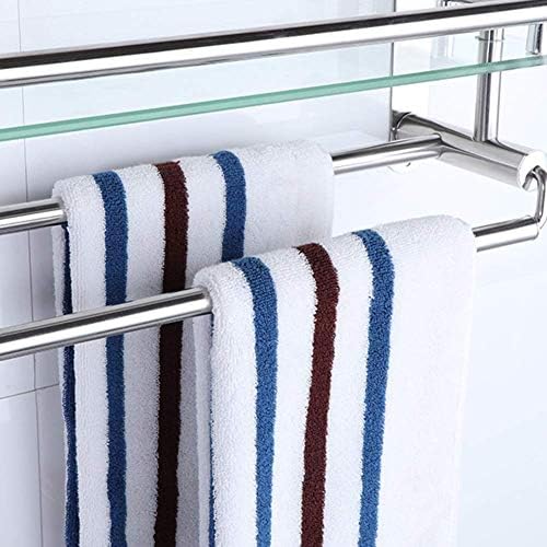 GUOJM havlu demiri Banyo Rafı2 katlı Banyo Rafı Ayarlanabilir Duş Tutucu ve Dikdörtgen Raf Duş Odaları için havlu