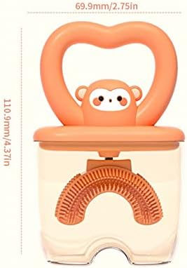 DBYLXMN U Şekilli Diş Fırçası: Aşk Maymun Bebek Kapaklı Sevimli Manuel U Şekilli Diş Fırçası Çocuk U Şekilli Silikon