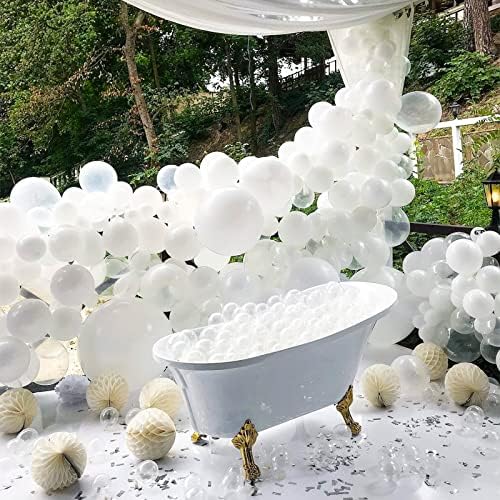 Pompa ile 100 Paket beyaz balonlar, doğum günü partisi için 12 inç beyaz lateks balonlar, düğün, Parti malzemeleri,
