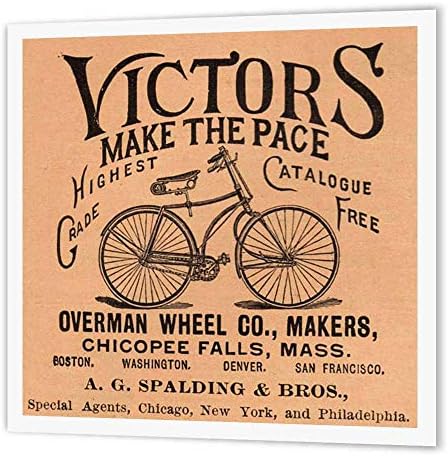 3dRose ht_204036_1 Vintage Bisiklet Reklamının Baskısı, Beyaz malzeme için ısı Transferinde demir Kelimelerle, 8'e
