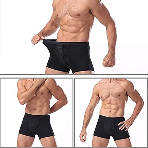 XSION erkek Boxer Külot 3/5-Pack Büyütme İç Çamaşırı Manyetik Terapi Sağlık U Kılıfı Külot Rahat Şort