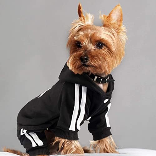 Pet Köpek Sevimli Kıyafet Giysileri Hoodie Eşofman Ceket Ceket Kış Kazak Tulum 4 Ayaklı Siyah Kedi Yavrusu için Küçük