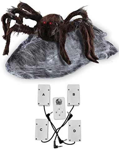 Ruhu Cadılar Bayramı 21 İnç Kahverengi Atlama Örümcek Animatronic Çok Prop Uzaktan Aktivatör