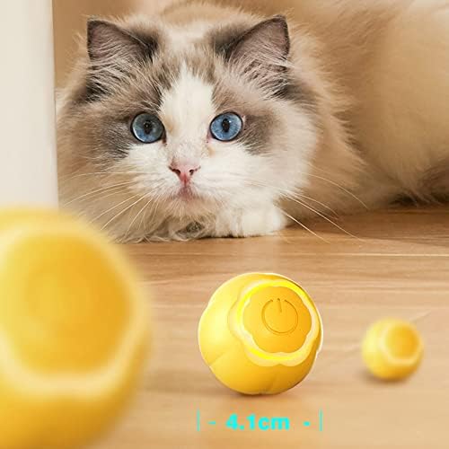 HEVİRGO Akıllı Kedi Oyuncak Duygusal Konfor Güvenli Akıllı Elektrikli Haddeleme Topu Kedi İnteraktif Oyuncak Yeşil