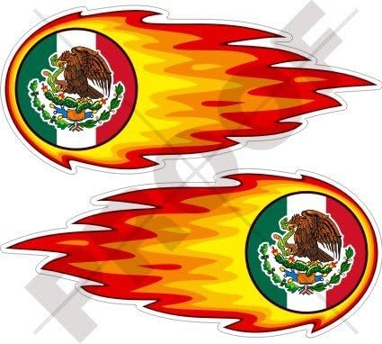 MEKSİKA Meksika Flaming Fireball Yangın 5 (125mm) Vinil Tampon Çıkartmaları, çıkartmaları x 2