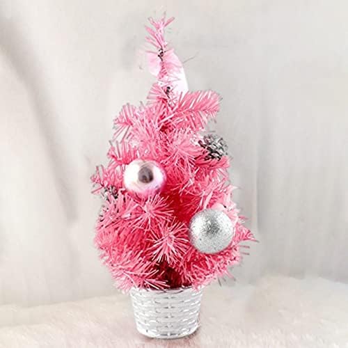 SamFansar Noel ağacı çok yönlü kullanım Noel ağacı topları ve fiyonklu parti için ışıksız pembe