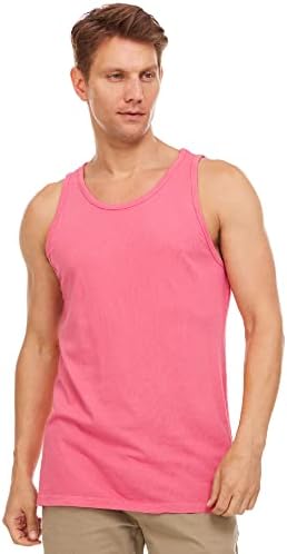 Saf Özü 2 Paket Giysi boyalı tankı üstleri Erkekler için-rahat T-shirt Spor salonu, egzersiz, koşu, plaj veya günlük