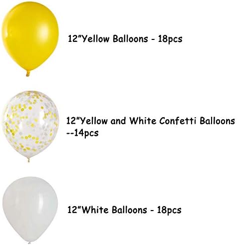 Mavi ve Sarı Balonlar, Parti Süslemeleri için Mavi Sarı Konfeti Balonu, 12 inç, 50'li Paket