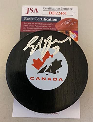 Ed Belfour Yıldızları Blackhawks imzalı Kanada Takımı Puck imzalı JSA İmzalı NHL Diskleri