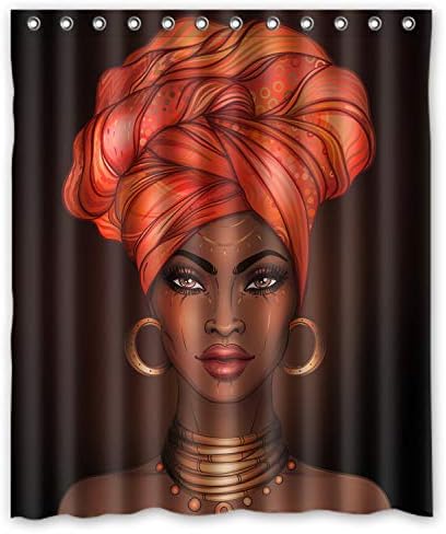 KXMDXA Afrika Amerikan Kadın Güzel Kız Duş Perdesi Polyester Kumaş Duş Perdesi Boyutu 60X72 İnç