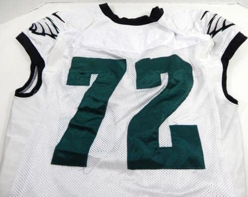 2014 Philadelphia Eagles 72 Oyunu Kullanılmış Beyaz Antrenman Forması İsim Plakası Rem 52 9-İmzasız NFL Oyunu Kullanılmış