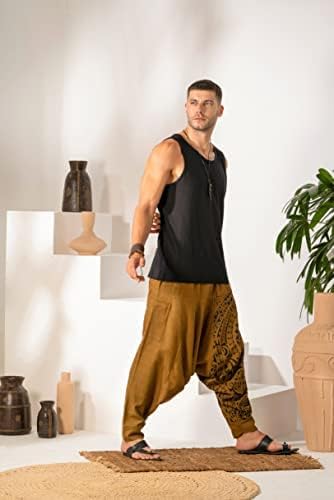 Veshti Şirketi erkek Premium %100 % Pamuk Gevşek Baggy Boho Yoga harem pantolon