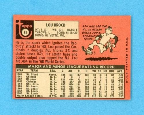 1969 Topps 85 Lou Brock St Louis Cardinals Beyzbol Kartı NM o / c-Slabbed Beyzbol Kartları