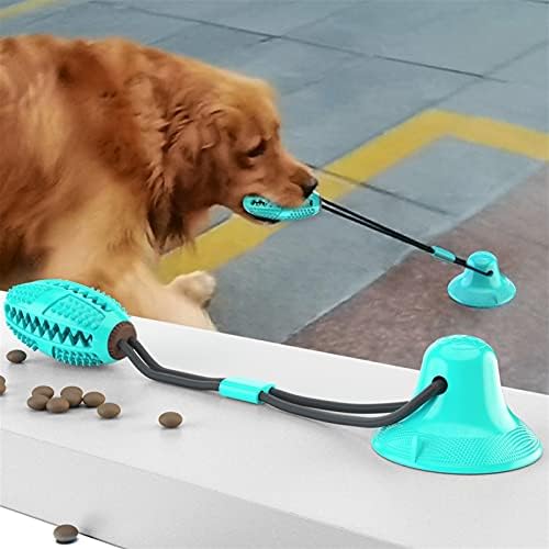 LAJH 2 Takım Pet Köpek Oyuncak Römorkör İtme Topu Gıda Konteyner Kase Dağıtıcı Bite Silikon Enayi Sızıntı Gıda Temizleme