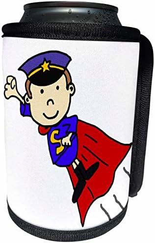 Kırmızı Pelerin Polisinde 3dRose Komik Sevimli Polis Süper Kahramanı. - Şişe Sargısını Soğutabilir (cc-362130-1)