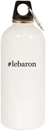Molandra Ürünleri lebaron - 20oz Hashtag Karabinalı Paslanmaz Çelik Beyaz Su Şişesi, Beyaz