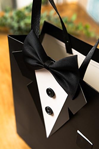 Crisky Klasik Siyah Smokin hediye keseleri Sağdıç babalar Doğum Günü Yıldönümü Düğün Favor Çanta 10 x 8x 4 6 set