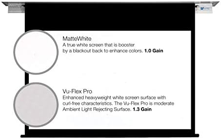 Vutec Elektrikli 2 Gömme Tavan Montajlı Projektör Ekranı 92 İnç ila 163 inç Diag 16:9, 16:10 veya 2.35:1 | Siyah veya