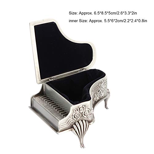 Yosoo Mücevher saklama kutusu, Metal Vintage Piyano Şekli Kabartma Alaşım Depolama Organizatör Mücevher teşhir kabı
