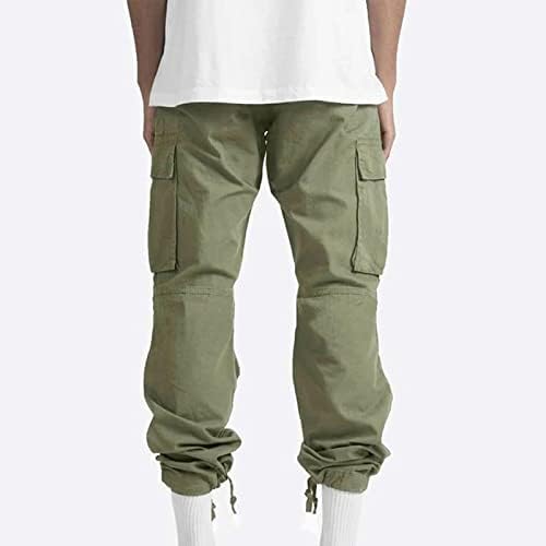 Ordu Yeşil Pantolon Erkekler için Kargo Pantolon İş Gevşek koşucu pantolonu Elastik Bel pamuklu pantolon Tüm Maç Katı