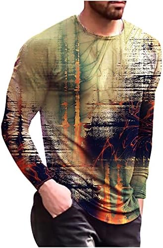 BADHUB Erkekler Kravat boya Tarzı T-Shirt Hipster Hip Hop Büyük Boy Uzun Kollu Üstleri Rahat Renkli Grafik Tees Desenli