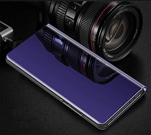 GYHOYA Kickstand Flip Deri ile Samsung Galaxy S23 Kılıf ile Uyumlu Clear View Makyaj Aynası Glitter Lüks Darbeye Koruyucu