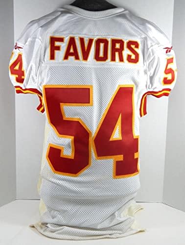 1998 Kansas City Chiefs Greg Favors 54 Oyun Verilmiş Beyaz Forma 46 DP33226-İmzasız NFL Oyunu Kullanılmış Formalar