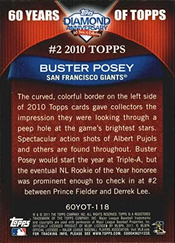 2011 Topps 60 Yıllık Topps 60YOT-118 Buster Posey San Francisco Giants MLB Beyzbol Kartı NM-MT