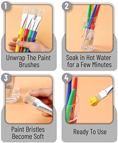 Mr. Pen-Çocuklar için Boya Fırçaları, 8 Adet, Yürümeye Başlayan Çocuk Boya Fırçaları, Tombul Boya Fırçaları, Düz Boya