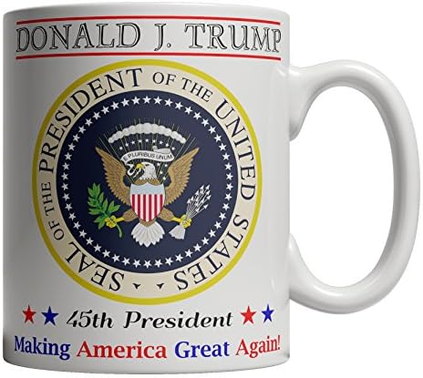 Donald Trump Amerika'yı Tekrar Harika Yapıyor 45. Başkan-Başkanlık Mühür Kupa 11oz 15oz Kahve Fincanı (15oz)