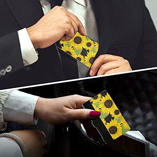 Ayçiçekleri İş kart tutucu Kadın Erkek İş kart tutucu Kılıf ile Deri Kişisel Kart Kartvizit Kredi kart düzenleyici