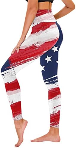 Abs Pantolon Bağımsızlık Günü kadınlar için Amerikan 4 Temmuz Tayt Baskı Pantolon Yoga Koşu Pilates Dantel