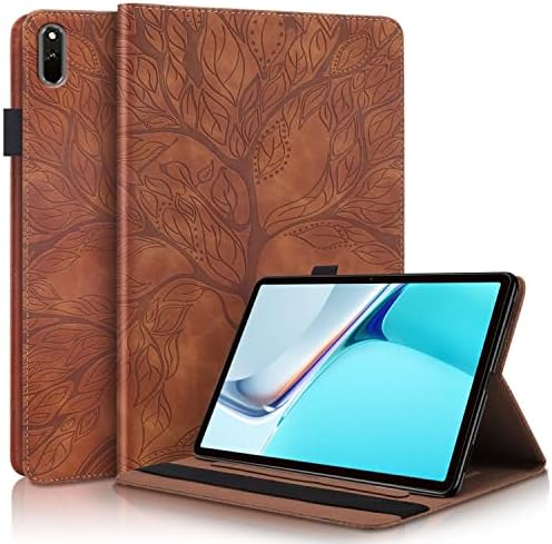 Tablet Arka Kapak ile Uyumlu Huawei MatePad 11 2021 10.95 İnç PU Deri Kılıf Kapak Cüzdan Koruyucu Kapak Hayat Ağacı