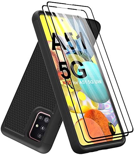Dahkoiz Samsung Galaxy A51 5G Durumda Temperli Cam Ekran Koruyucu, Çift Katmanlı Damla koruma kapağı Telefon samsung