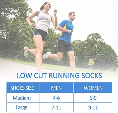 Fıxseed Unisex Atletik spor çoraplar Yastıklı Düşük Kesim Koşu Çorapları Sıkıştırma Kemer Desteği ile Kadınlar Erkekler