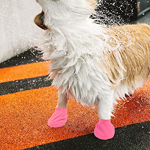POPETPOP Köpek Yağmur Ceket Yaz Sandalet 4 Adet köpek çizmeleri evcil hayvan ayakkabıları-Köpek Yağmur kar ayakkabıları